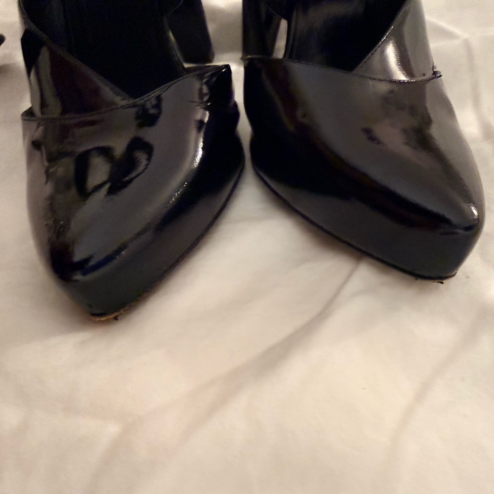 Balenciaga Ghesquiere Era Black Patent & Suede Platform Wrap Heels Rare - Picture 10 of 15